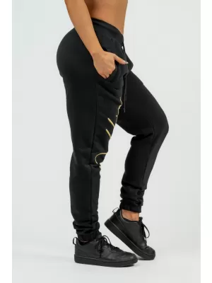 Дамски широки спортни панталони Signature INTENSE 846 BLACK/GOLD Nebbia
