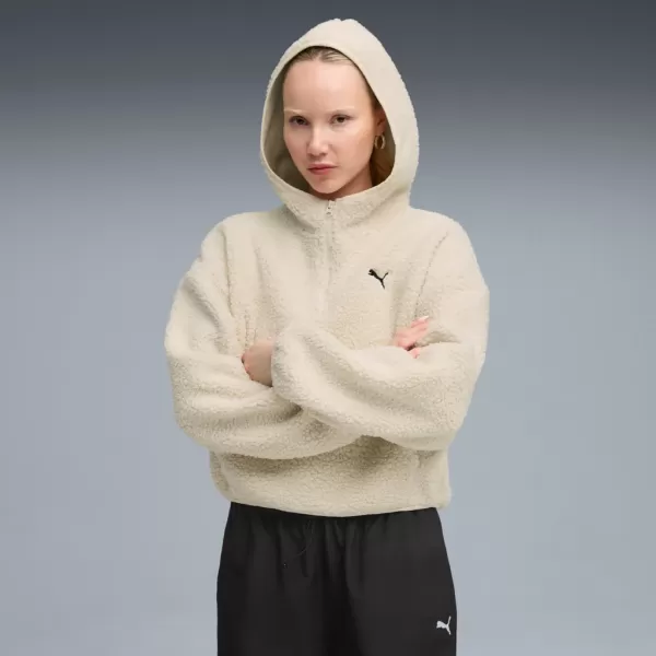  Дамска суитчър PUMA WARDROBE ESS OVERSIZED POLAR FLEECE HOODIE 632048-87 БЯЛ 