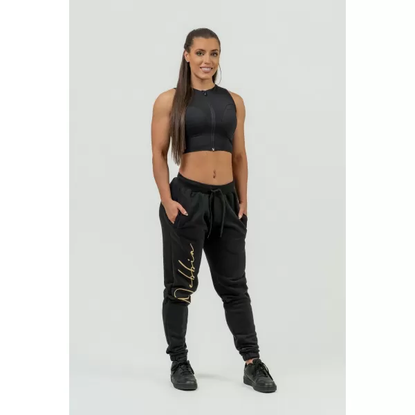  Дамски широки спортни панталони Signature INTENSE 846 BLACK/GOLD Nebbia 