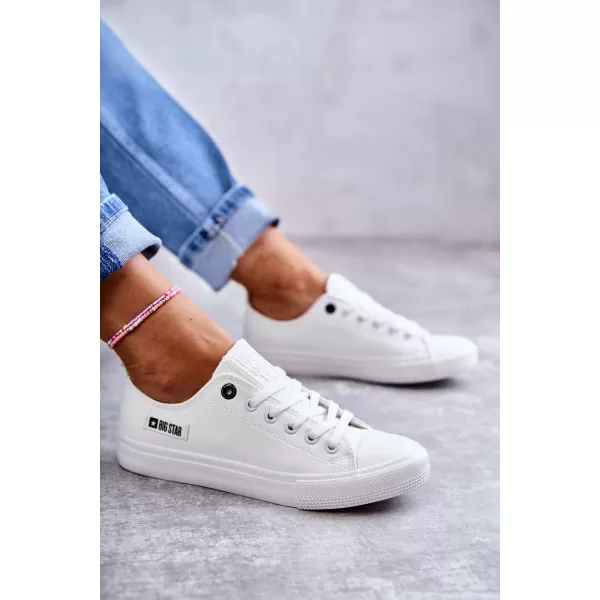  Дамски кожени маратонки BIG STAR KK274010 БЕЛИ Big Star обувки 