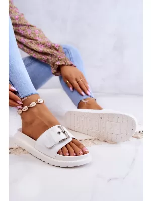Модни дамски чехли BIG STAR JJ274A309 WHITE Big Star Shoes