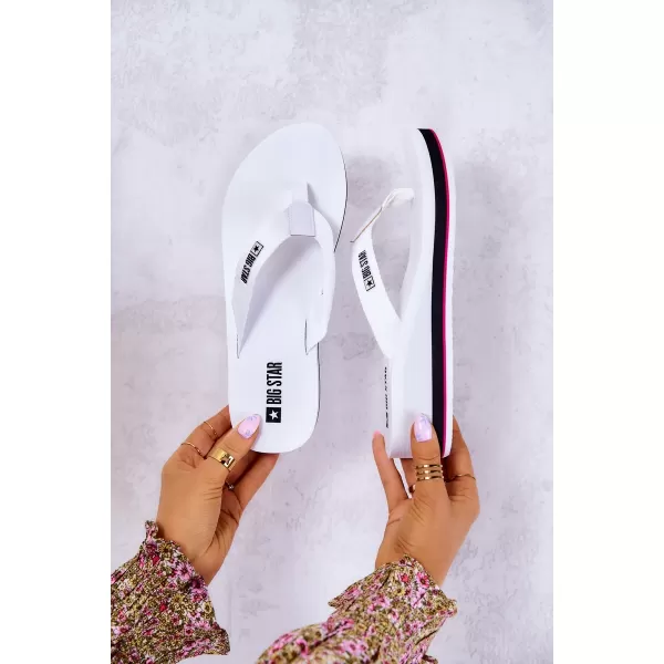  Дамски джапанки на клин BIG STAR JJ274A333 WHITE Big Star Shoes 