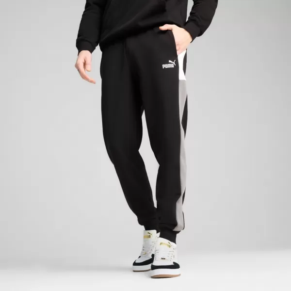  Мъжки спортен панталон PUMA ESS BLOCK SWEATPANTS FL CL 684688-01 ЧЕРЕН 
