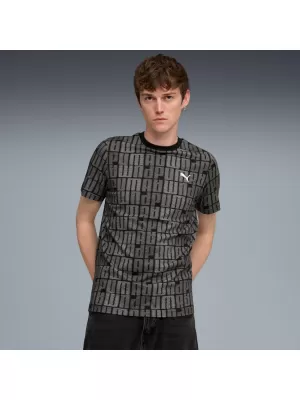 Мъжка тениска PUMA ESS LOGO LAB AOP TEE 688185-01 ЧЕРЕН