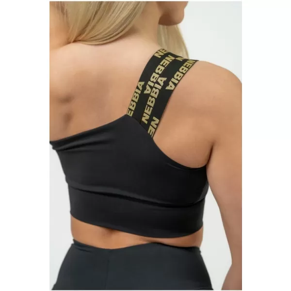  Дамски спортен сутиен с висока поддръжка INTENSE Asymmetric 841 BLACK Nebbia 