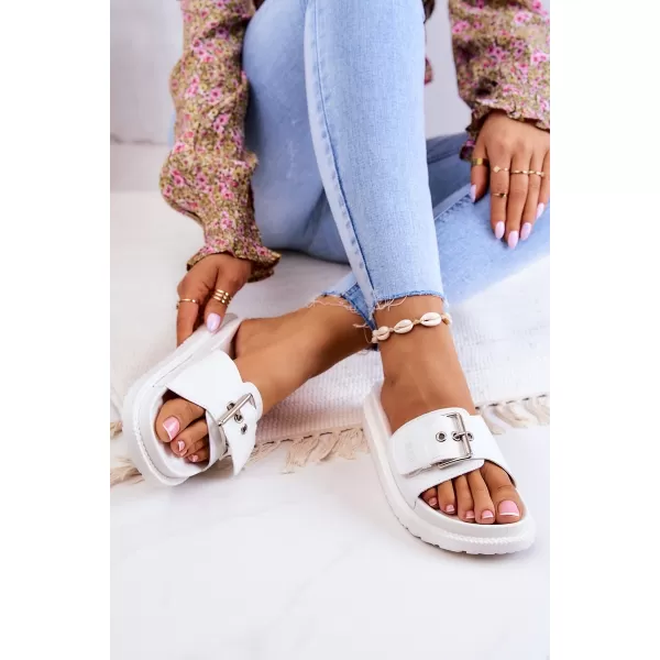  Модни дамски чехли BIG STAR JJ274A309 WHITE Big Star Shoes 