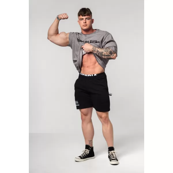  Изпрана памучна тежка тениска GRIND 370 LIGHT GREY Nebbia 
