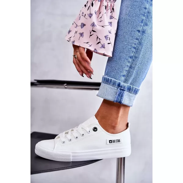  Дамски кожени маратонки BIG STAR KK274010 БЕЛИ Big Star обувки 