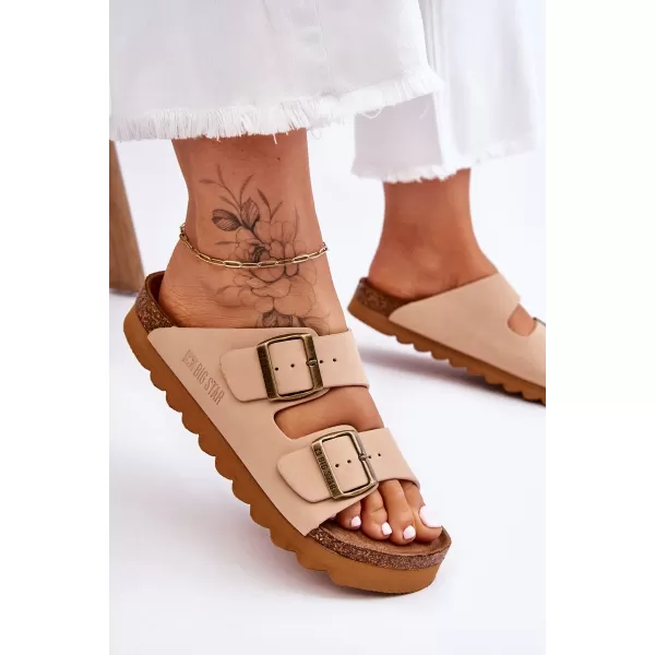  Дамски чехли BIG STAR LL274745 BEIGE Big Star Shoes 