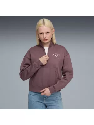 Дамска суитчър PUMA CLASS COMFORT HALF-ZIP SHORT CREW FL 688138-88 ЛИЛАВО