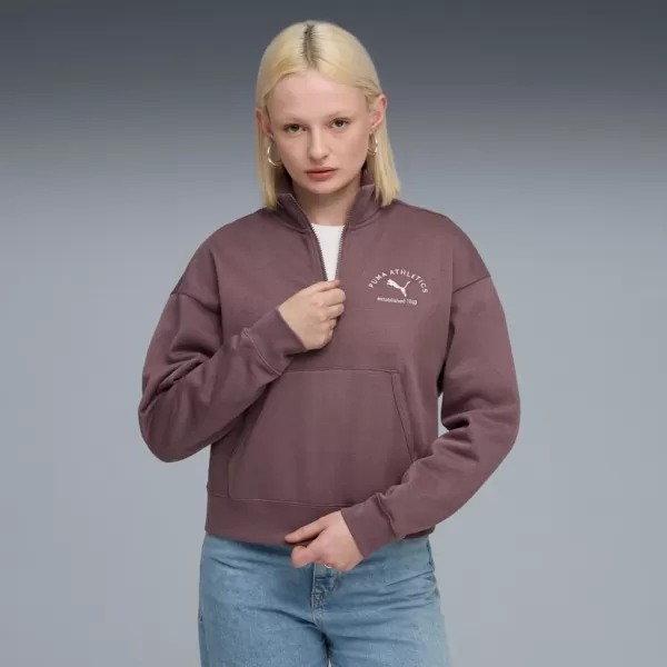  Дамска суитчър PUMA CLASS COMFORT HALF-ZIP SHORT CREW FL 688138-88 ЛИЛАВО 